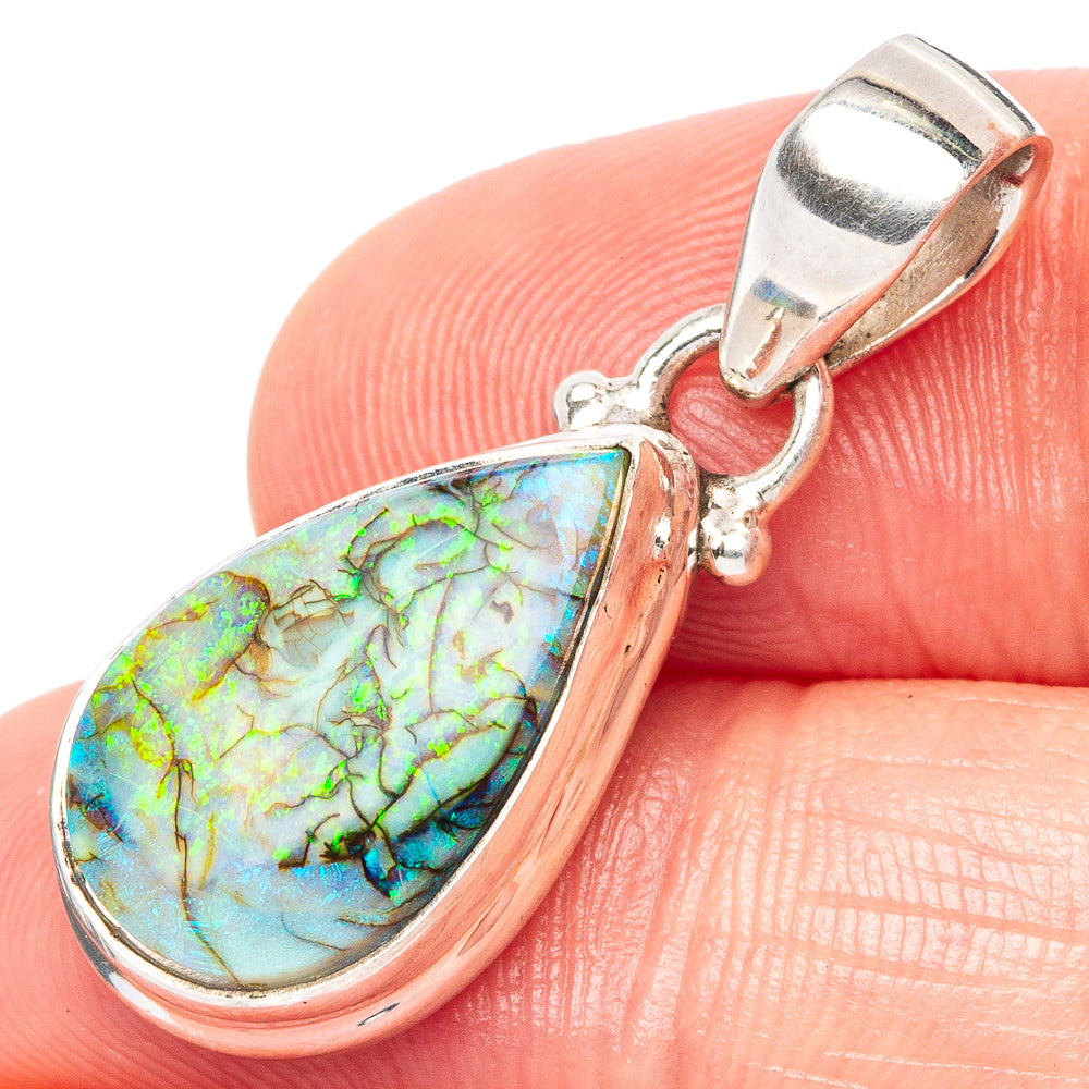 Rare Sterling Opal Pendant 1 1/4" (925 Sterling Silver) P42929