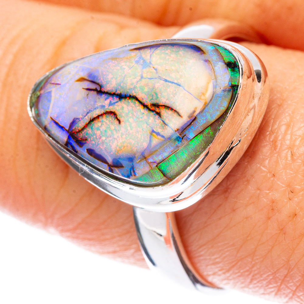 Rare Sterling Opal Ring Size 9 (925 Sterling Silver) R2298