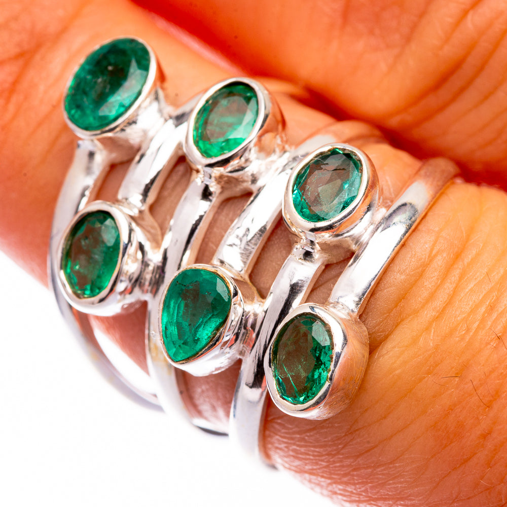 Zambian Emerald Ring Size 7.25 (925 Sterling Silver) R140682