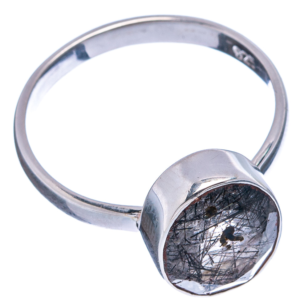 Tourmalinated Quartz Ring Size 7.75 (.925 Sterling Silver)