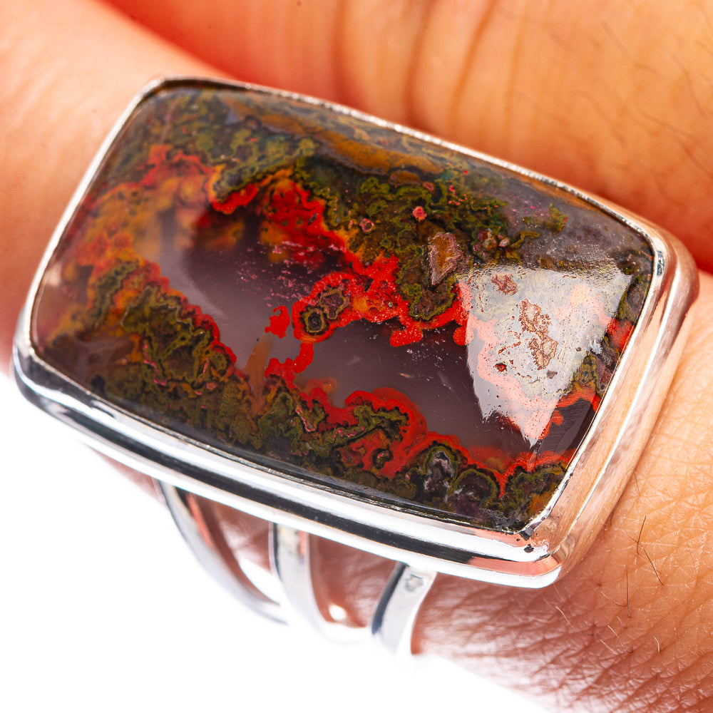 Large Moroccan Agate Ring Size 9 (925 Sterling Silver) R144173