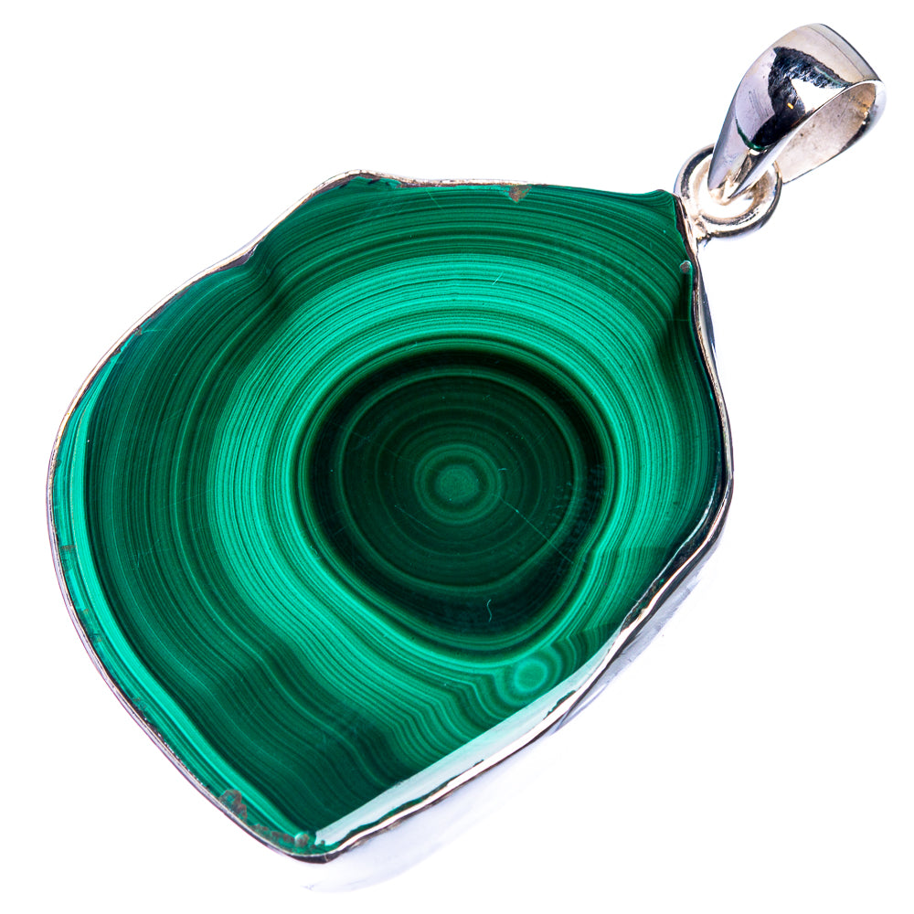 Malachite 925 Sterling Silver Pendant 1 3/4"