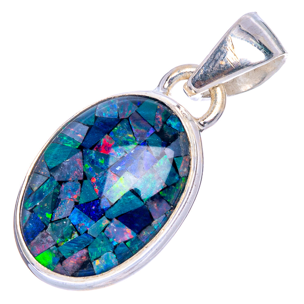 Rare Triplet Opal Pendant 1 1/8" (925 Sterling Silver) P40519