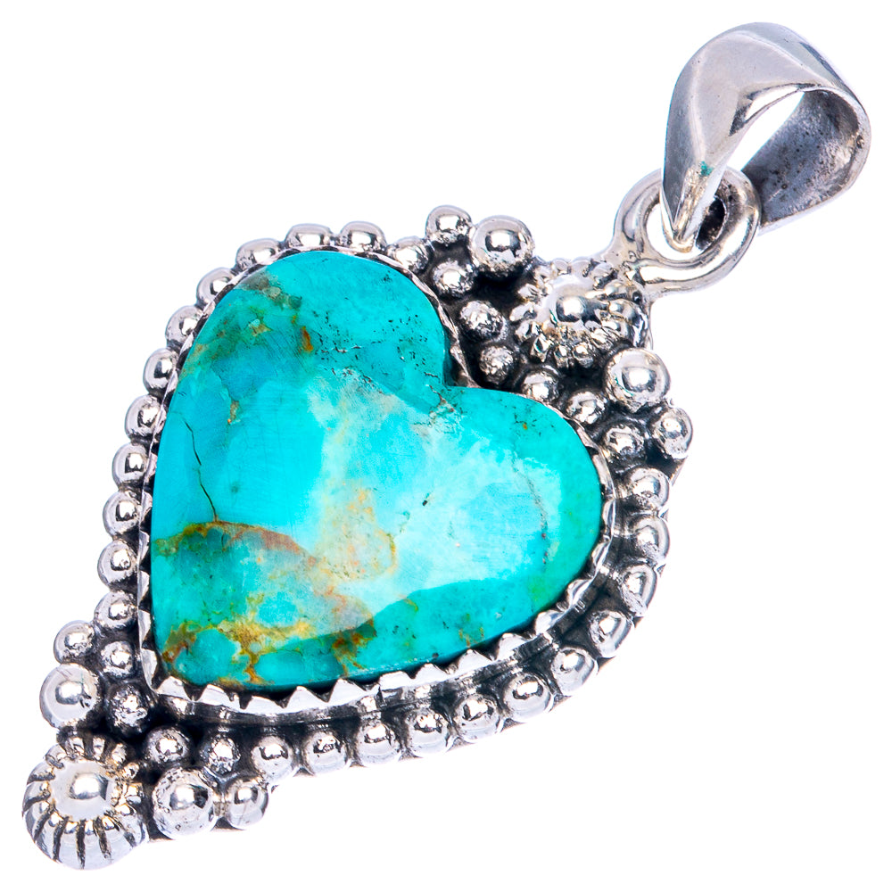 Rare Arizona Turquoise Pendant 1 3/8" (925 Sterling Silver) P42008