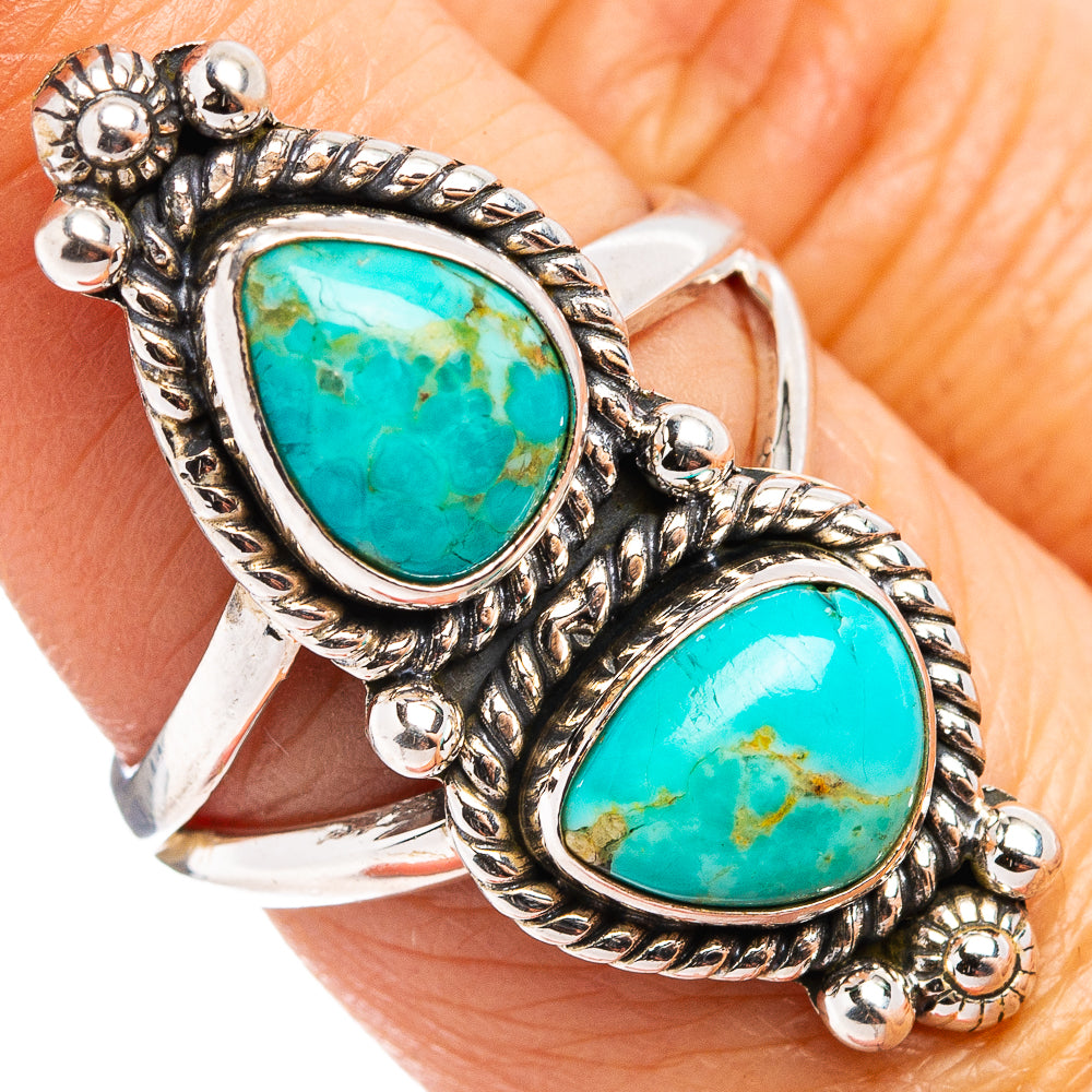 Native Style Mohave Turquoise Ring Size 7 (.925 Sterling Silver)