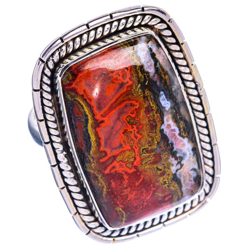 Huge Moroccan Agate Ring Size 10.75 (925 Sterling Silver) R144338