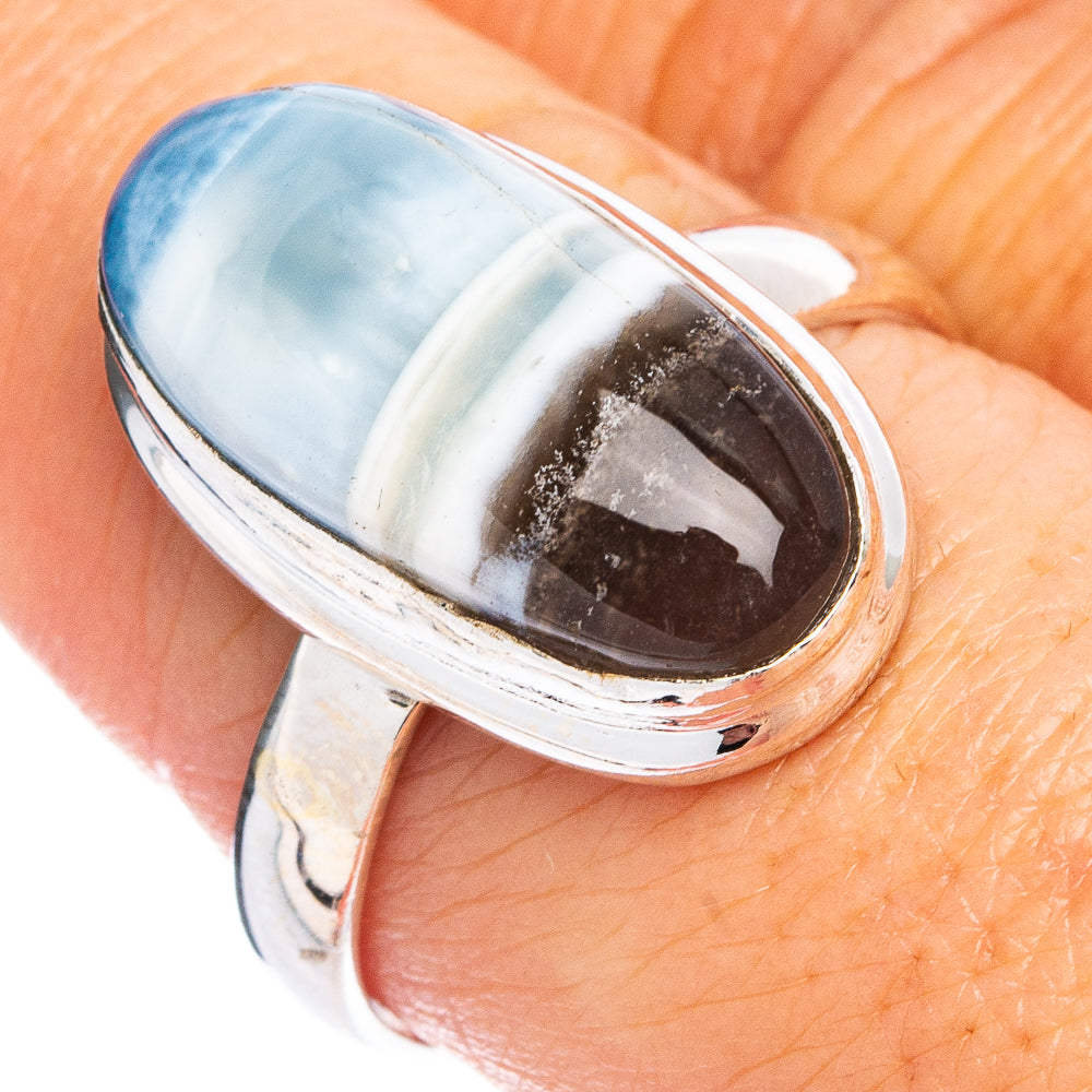 Rare Black Bridge Variscite Ring Size 8.75 (.925 Sterling Silver)