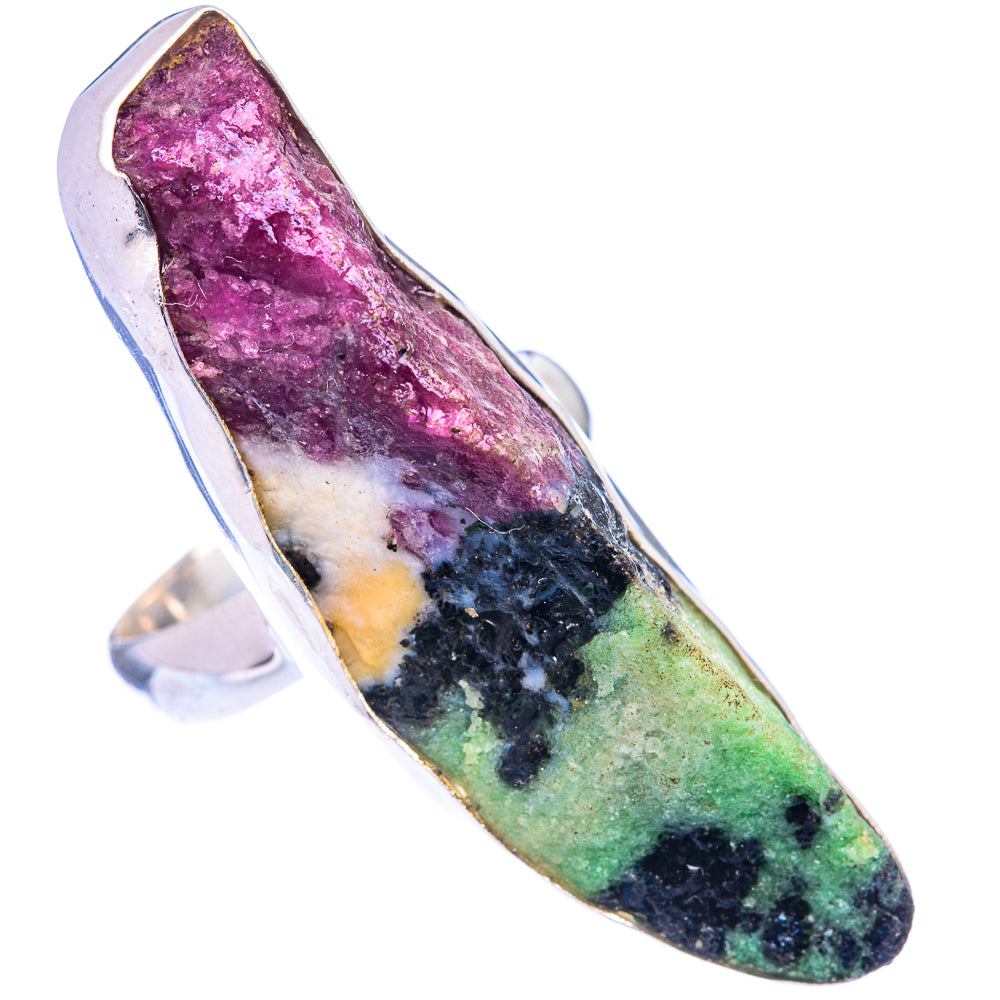 Large Rough Ruby Zoisite Ring Size 7 (925 Sterling Silver) R141016