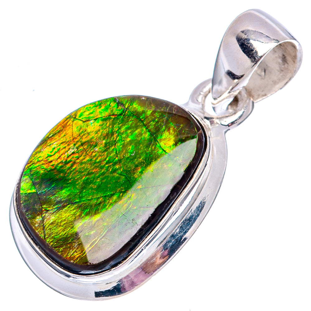Premium Canadian Ammolite Pendant 1 1/8" (.925 Sterling Silver)