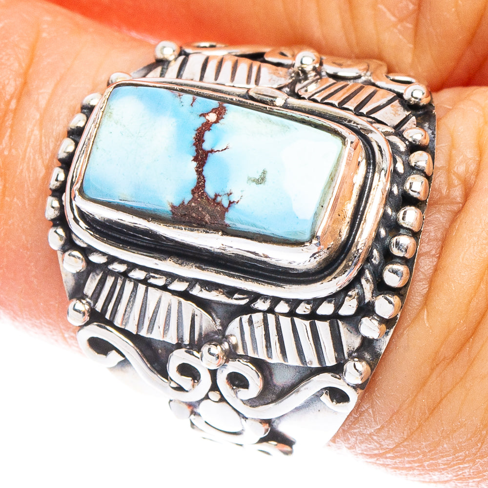 Rare Golden Hills Turquoise Ring Size 6.25 (925 Sterling Silver) R6665