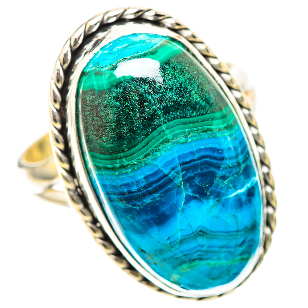 Malachite In Chrysocolla Ring Size 8 (925 Sterling Silver) RING139191