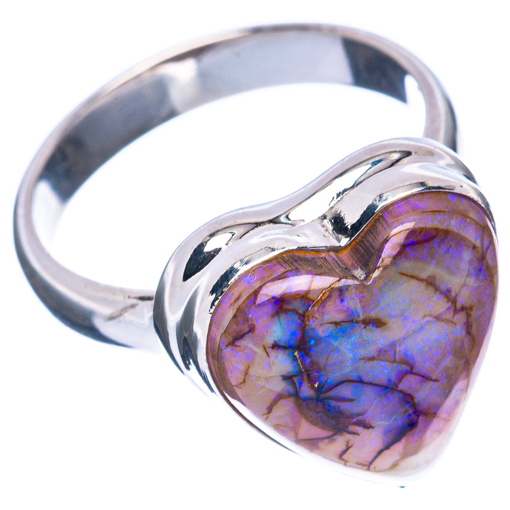 Rare Sterling Opal Heart Ring Size 6.25 (925 Sterling Silver) R2911