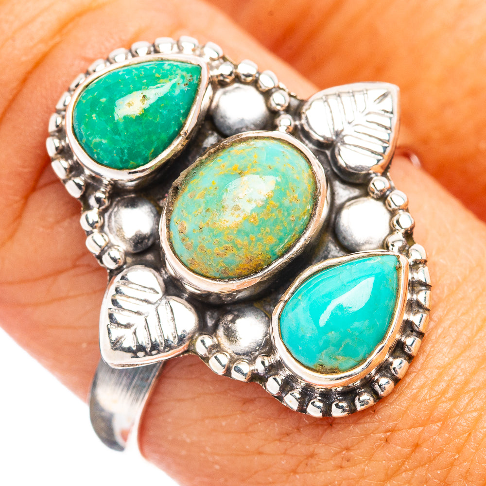 Mojave Turquoise Ring Size 8 Adjustable (.925 Sterling Silver)