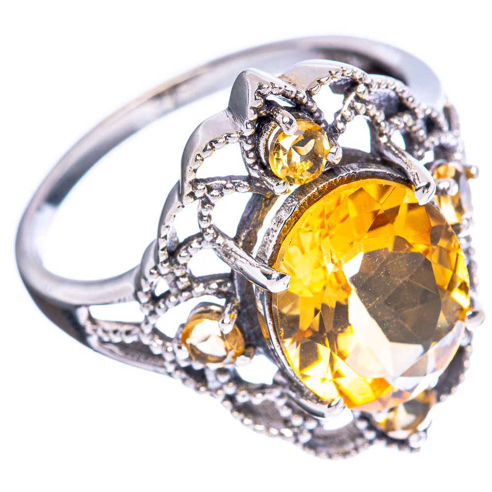 Faceted Citrine Ring Size 9.75 (925 Sterling Silver) R3224