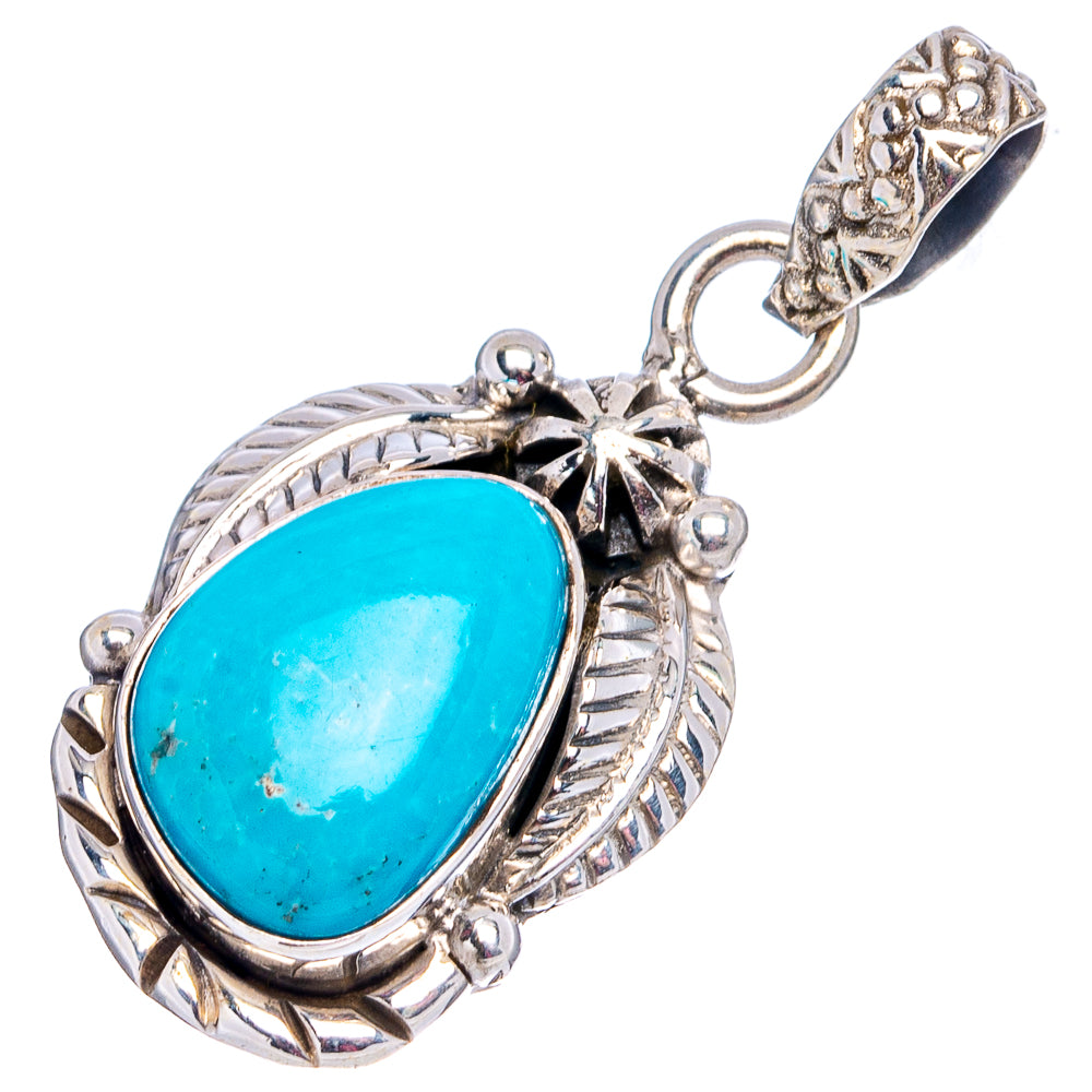 Rare Sleeping Beauty Turquoise Pendant 1 3/8" (.925 Sterling Silver)