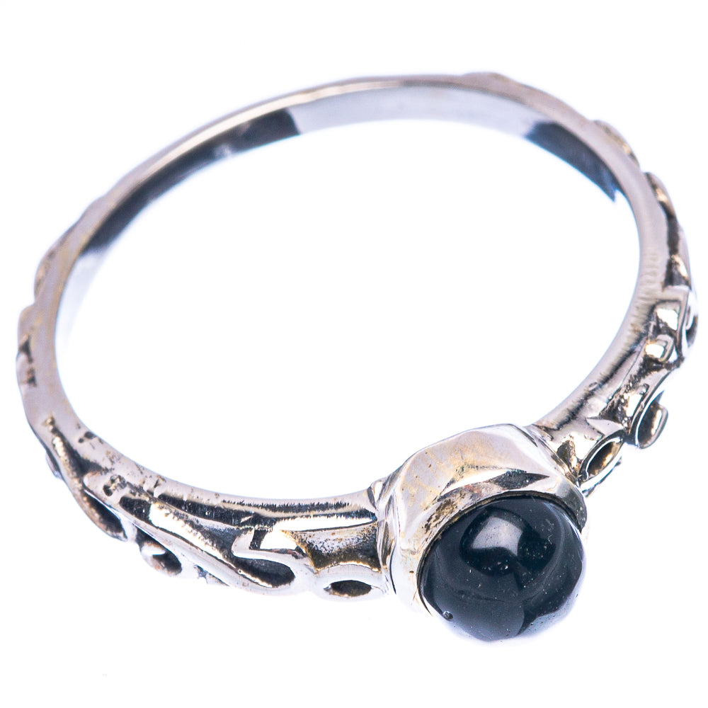 Black Onyx Ring Size 7.75 (925 Sterling Silver) R5534