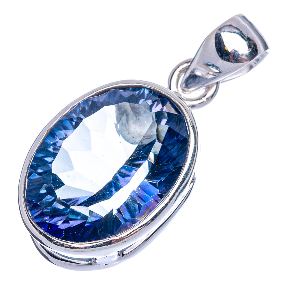 Blue Mystic Topaz Pendant 1 1/8" (925 Sterling Silver) P40285