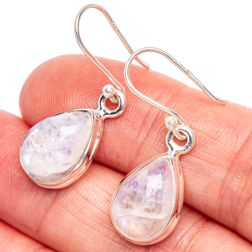 Rainbow Moonstone Earrings 1 1/4" (925 Sterling Silver) E433418