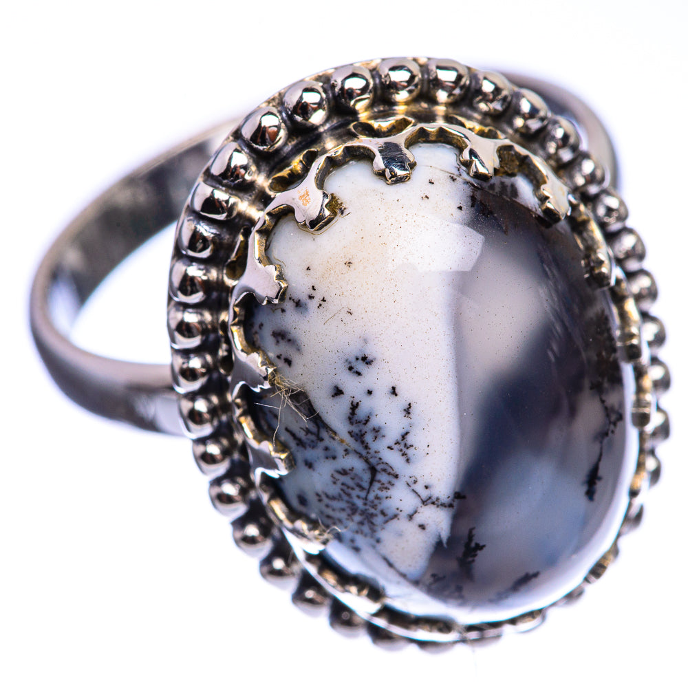Dendritic Opal 925 Sterling Silver Ring Size 9.25