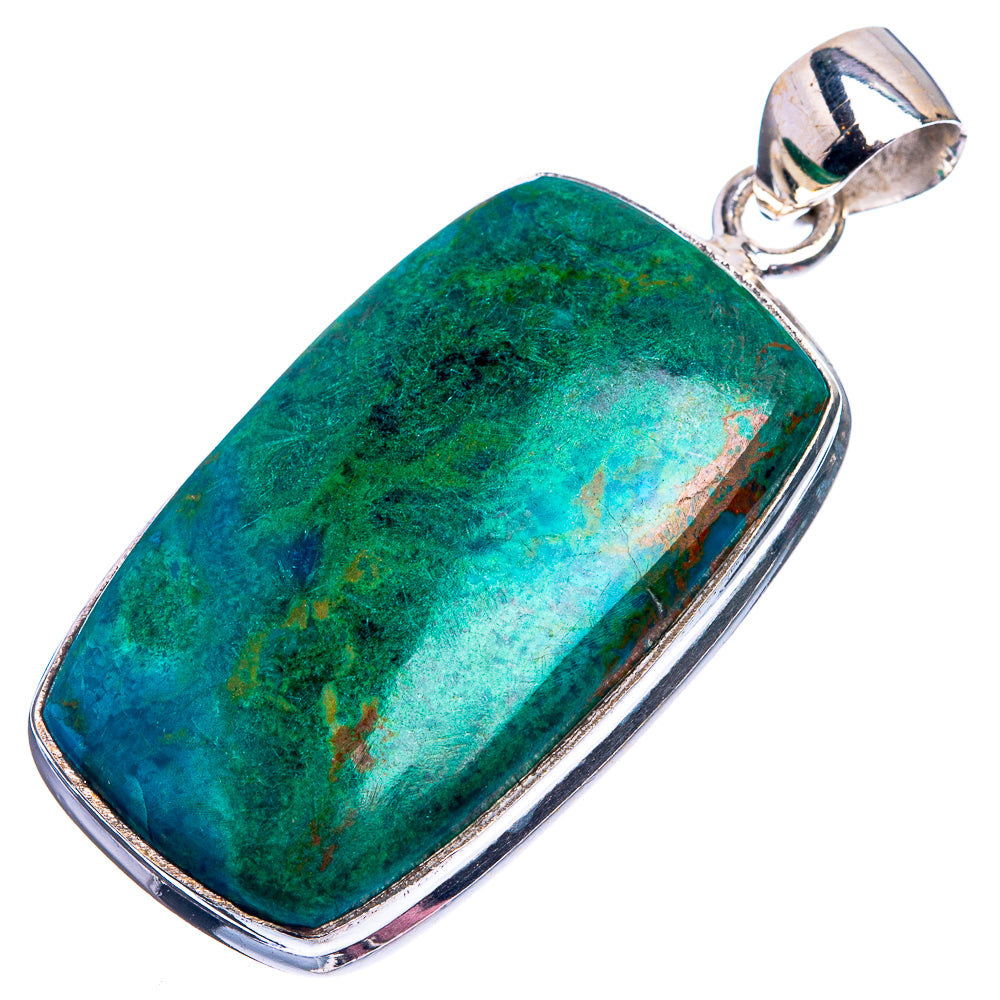 Chrysocolla Pendant 1 5/8" (925 Sterling Silver) P38951