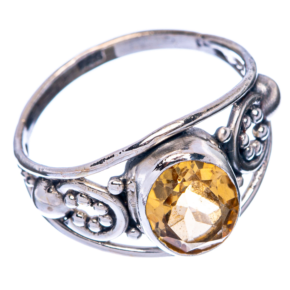 Faceted Citrine Dainty Ring Size 6.25 (925 Sterling Silver) R145795