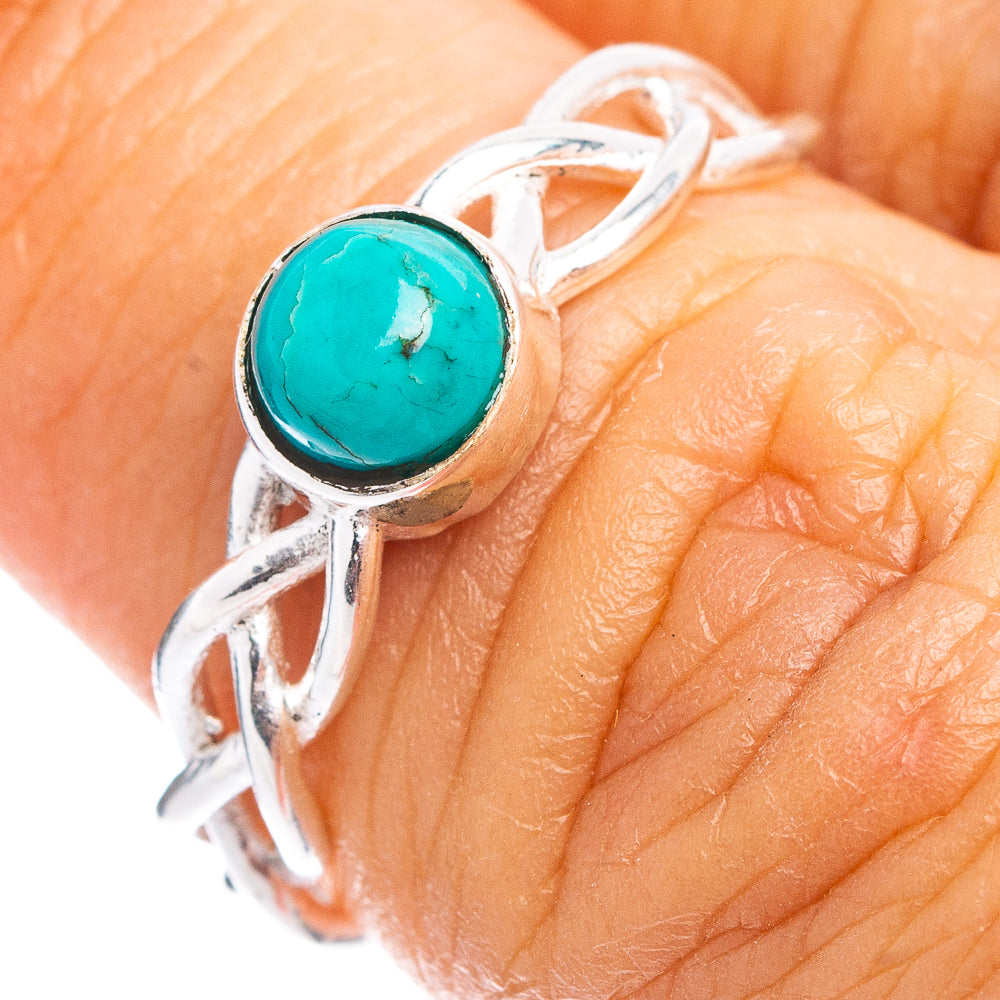 Turquoise Dainty Ring Size 5.5 (.925 Sterling Silver)