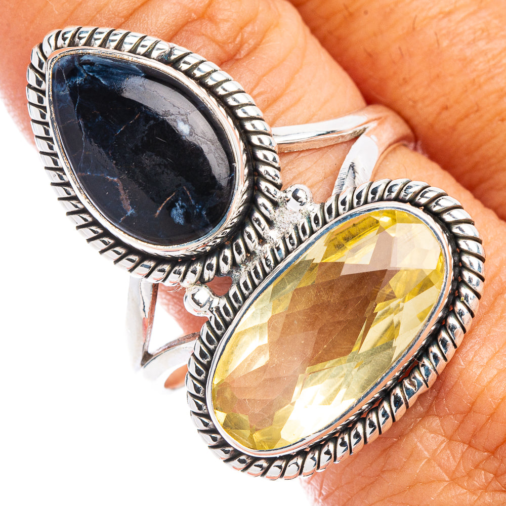 Large Citrine, Pietersite Ring Size 12 (925 Sterling Silver) R7430