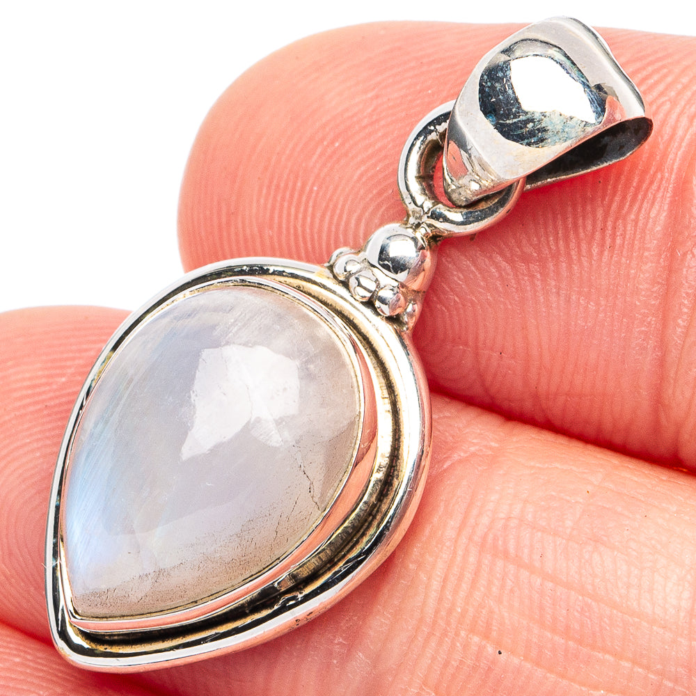 Rainbow Moonstone Pendant 1 1/4" (925 Sterling Silver) P45404