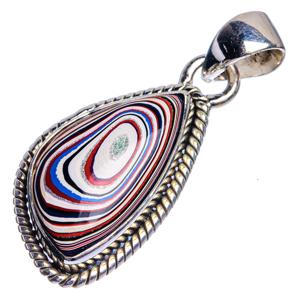 Fordite Pendant 1 3/8" (925 Sterling Silver) P39775