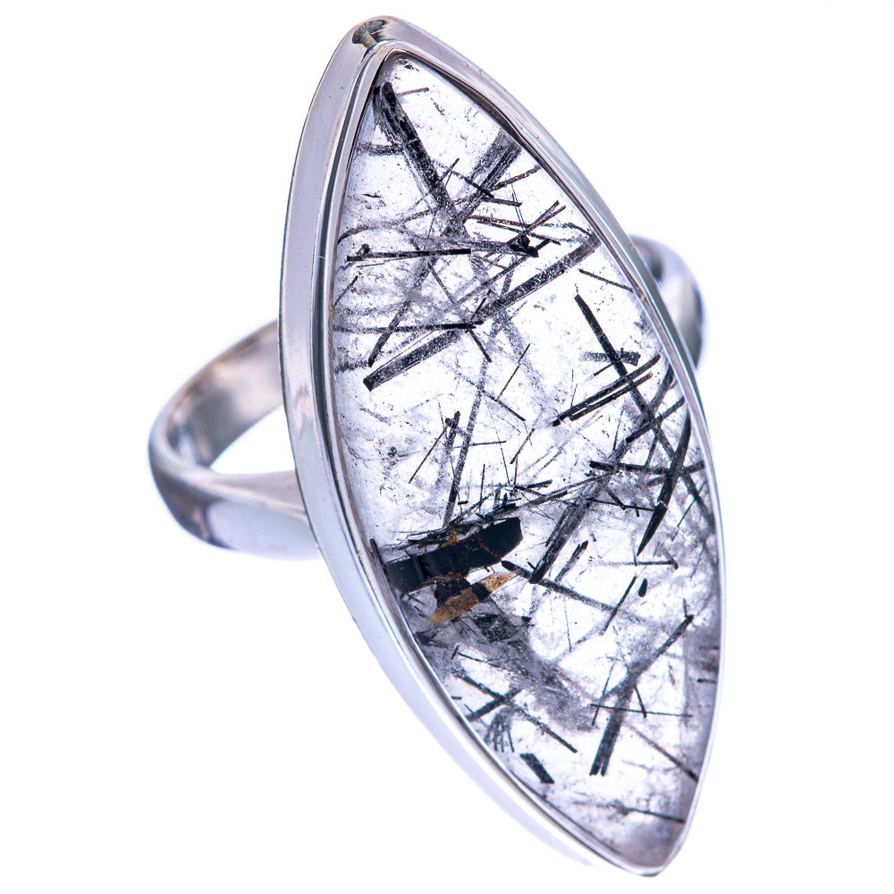 Large Tourmalinated Quartz Ring Size 9 (925 Sterling Silver) R144671