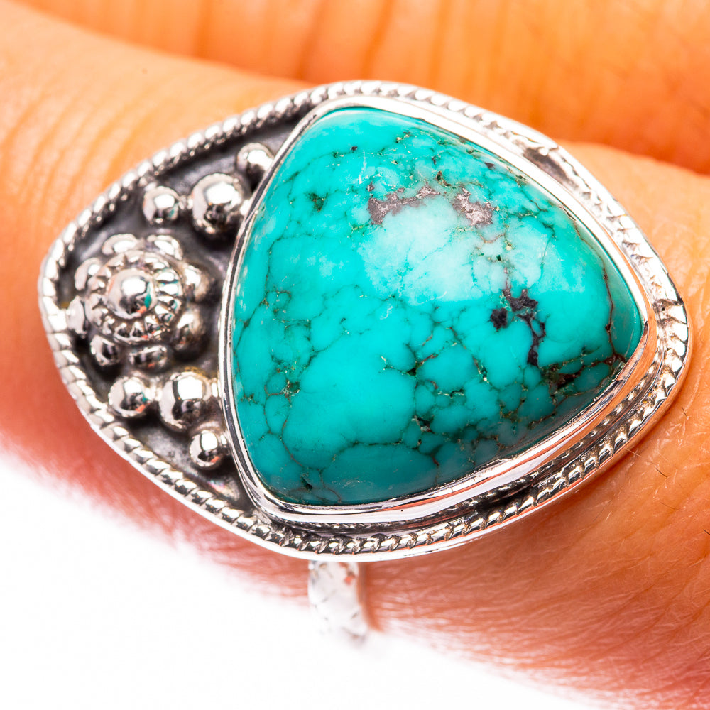 Premium Tibetan Turquoise Ring Size 8 (925 Sterling Silver) R141763