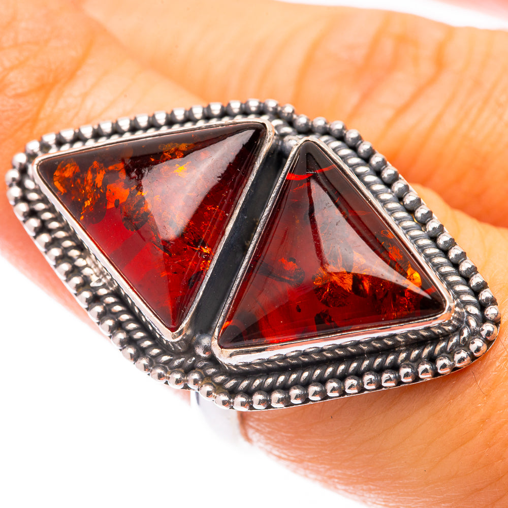 Large Baltic Amber Ring Size 6.75 (925 Sterling Silver) R141060