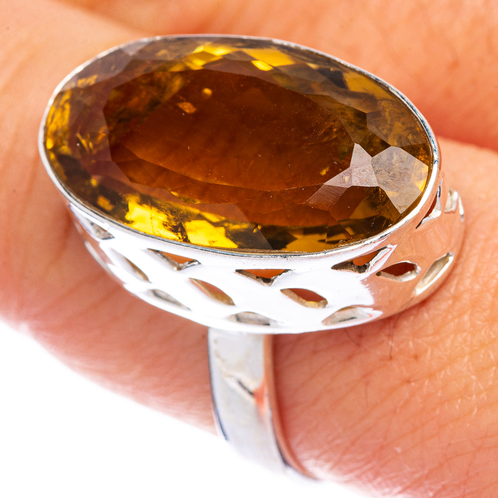 Faceted Citrine Ring Size 9 (925 Sterling Silver) R144628