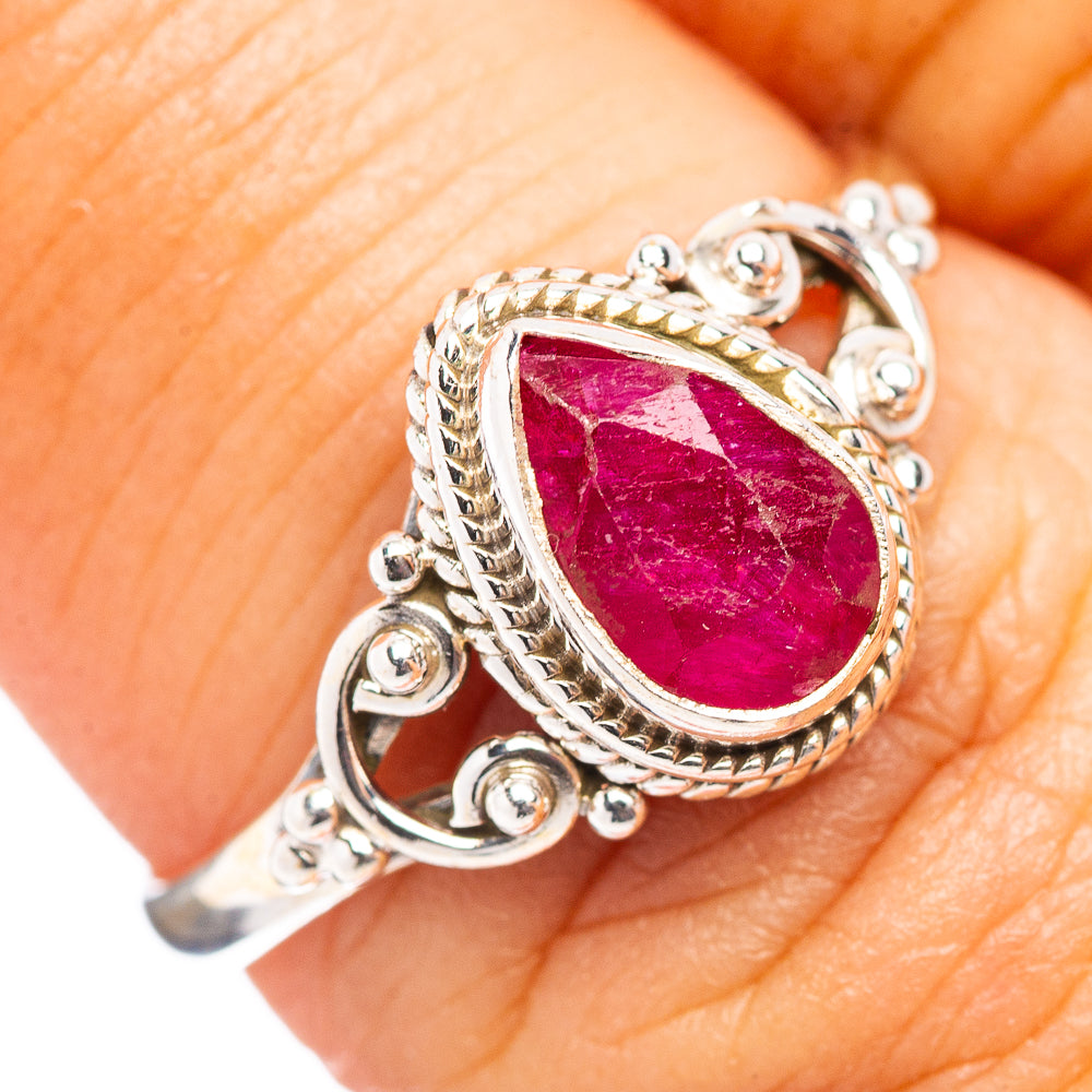 Dainty Red Sillimanite Ring Size 7 (.925 Sterling Silver)