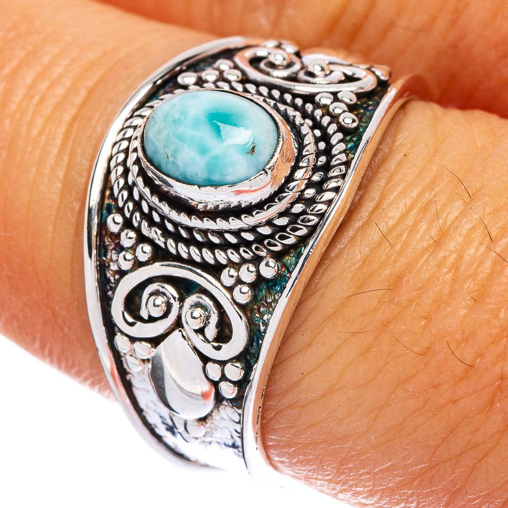 Rare Larimar Ring Size 8 (925 Sterling Silver) R146399
