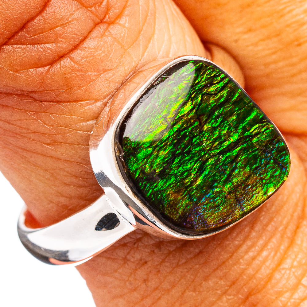 Premium Canadian Ammolite Ring Size 9.75 (.925 Sterling Silver)