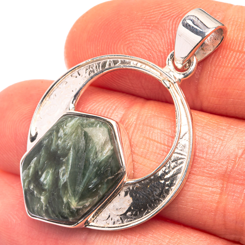 Premium Signature Seraphinite Pendant 1 1/2" (925 Sterling Silver) P38769