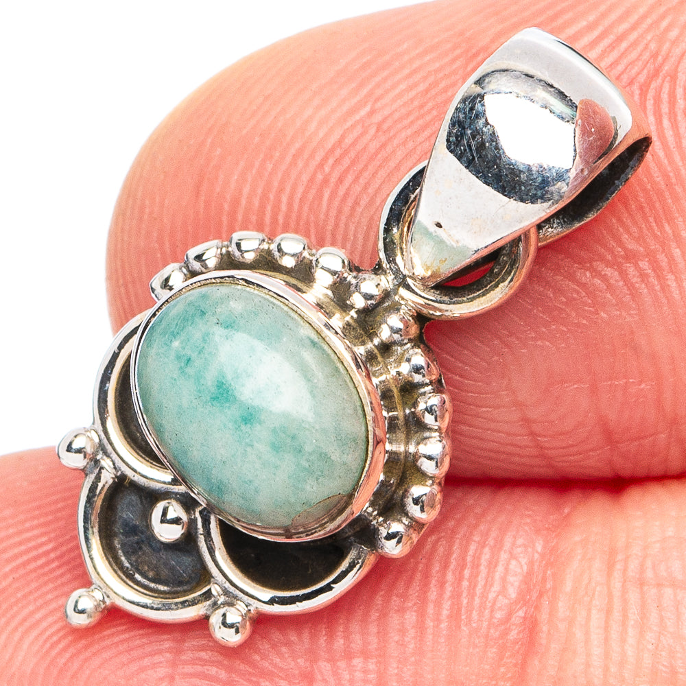 Amazonite Pendant 1" (925 Sterling Silver) P45445