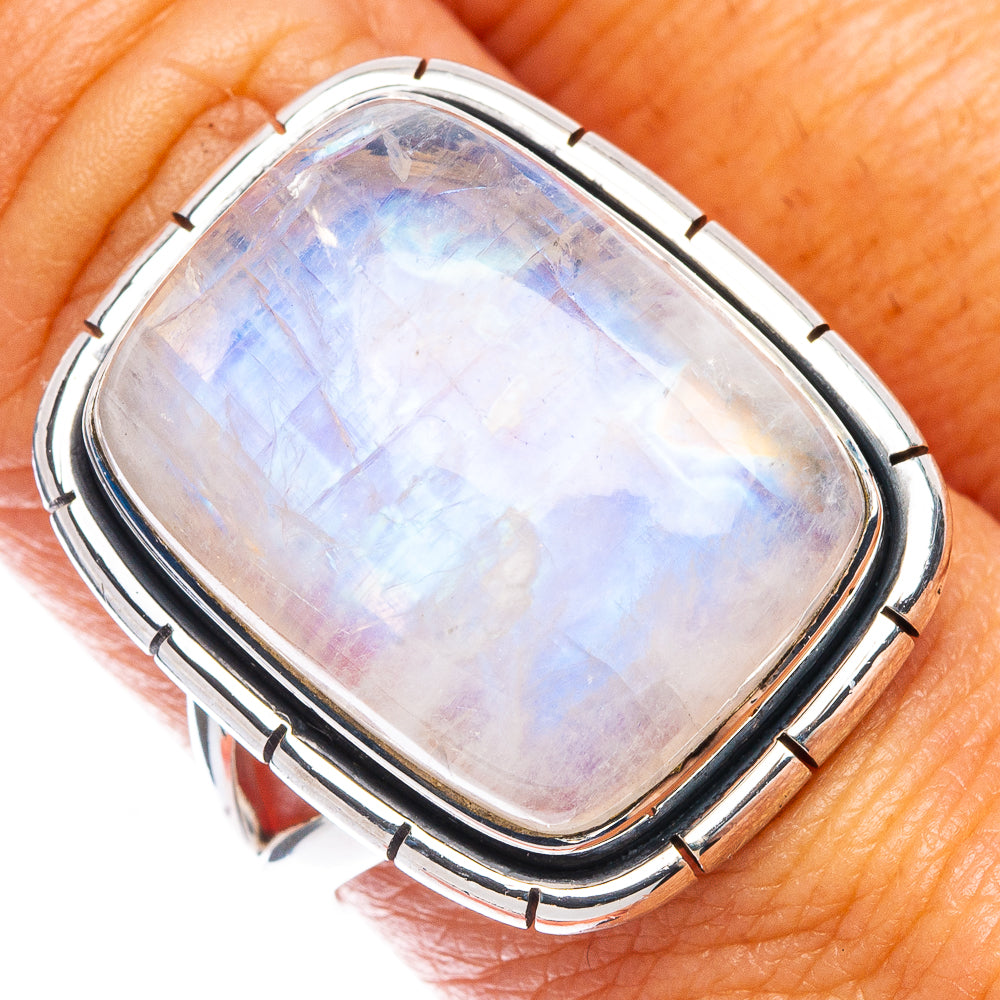 Rainbow Moonstone Ring Size 8.25 (925 Sterling Silver) R7091