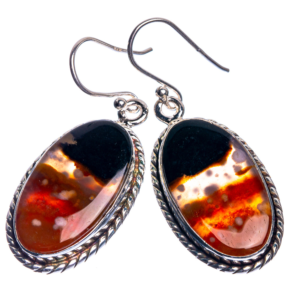 Ocean Jasper 925 Sterling Silver Earrings 1 5/8"