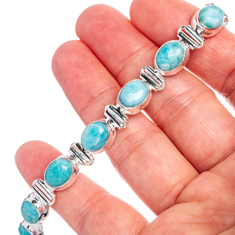 Larimar Bracelets 6 5/8 To 8" (925 Sterling Silver) B90328
