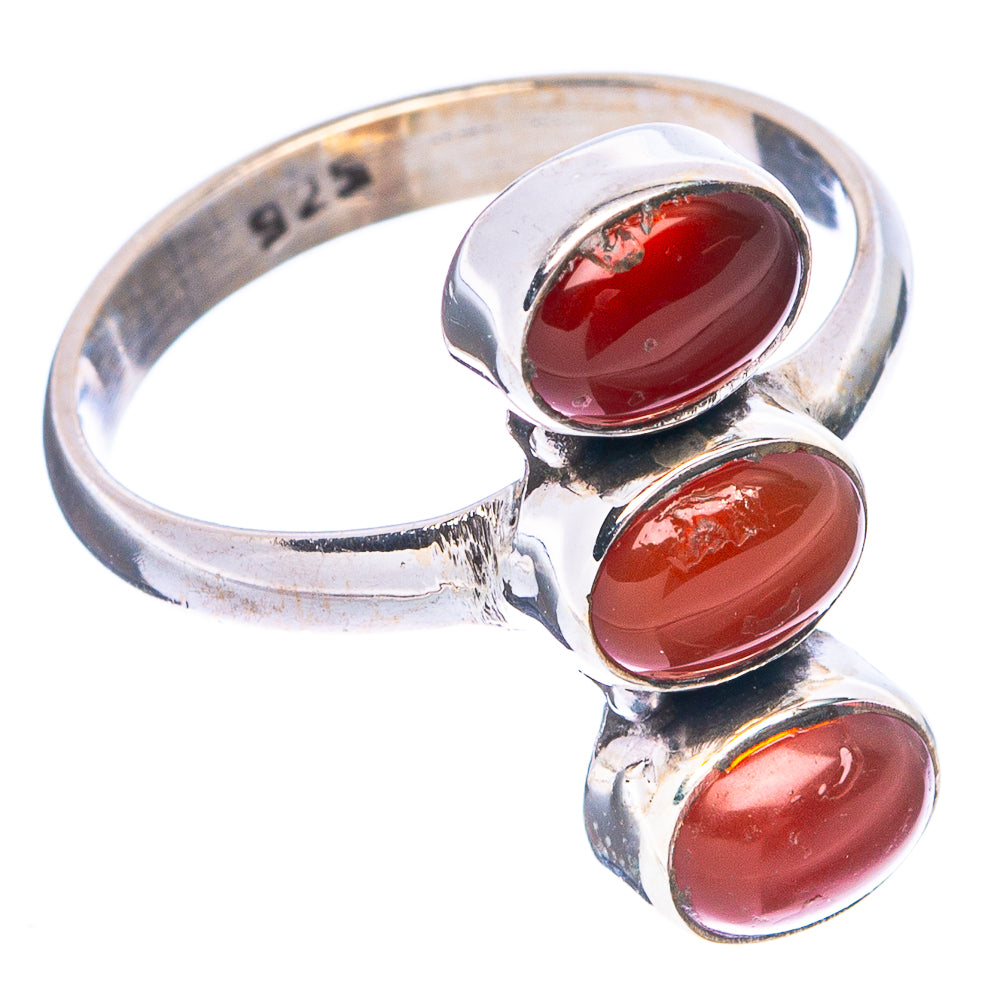 Red Onyx Dainty Ring Size 7 (925 Sterling Silver) R5293