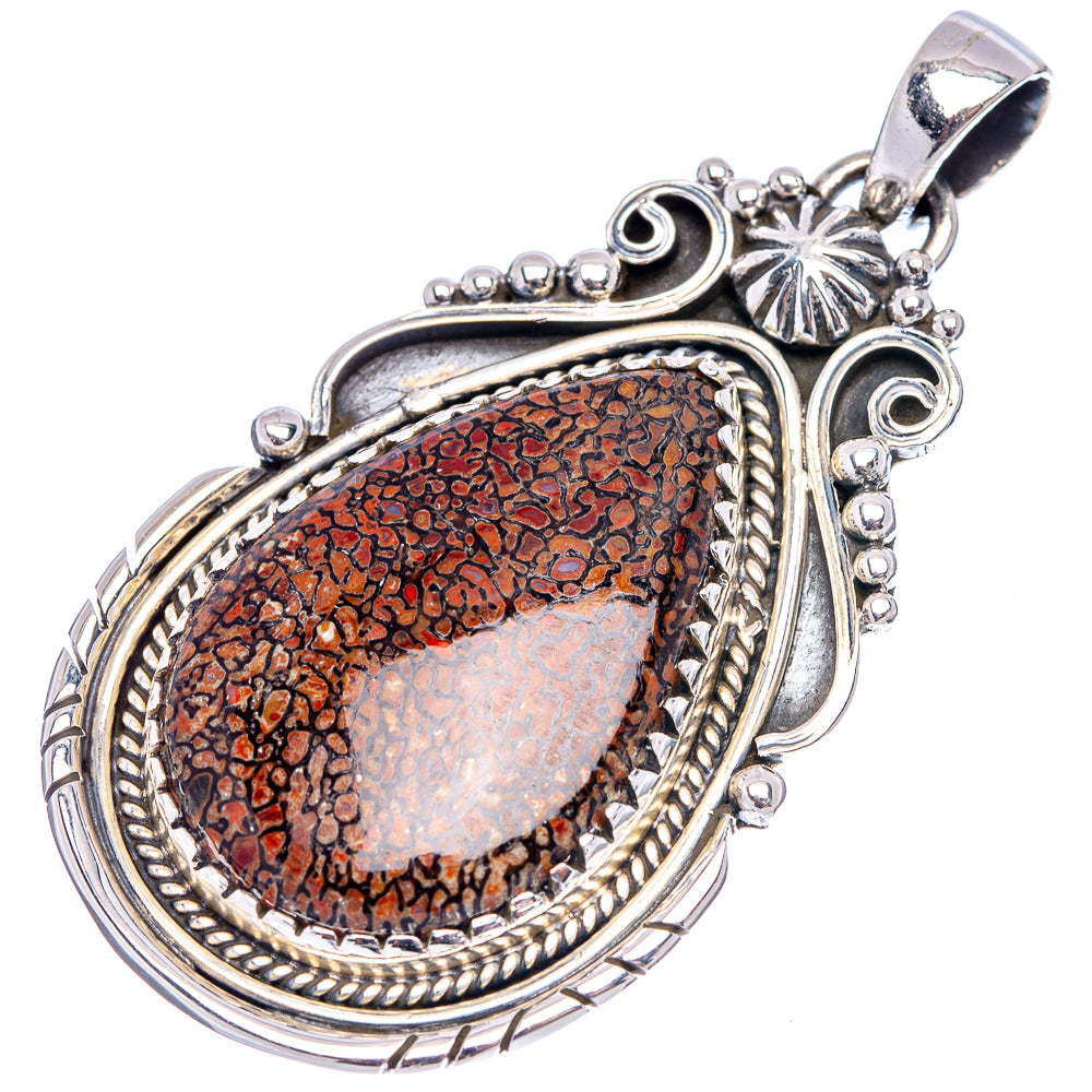 Rare Premium Dinosaur Bone Pendant 2" (.925 Sterling Silver)