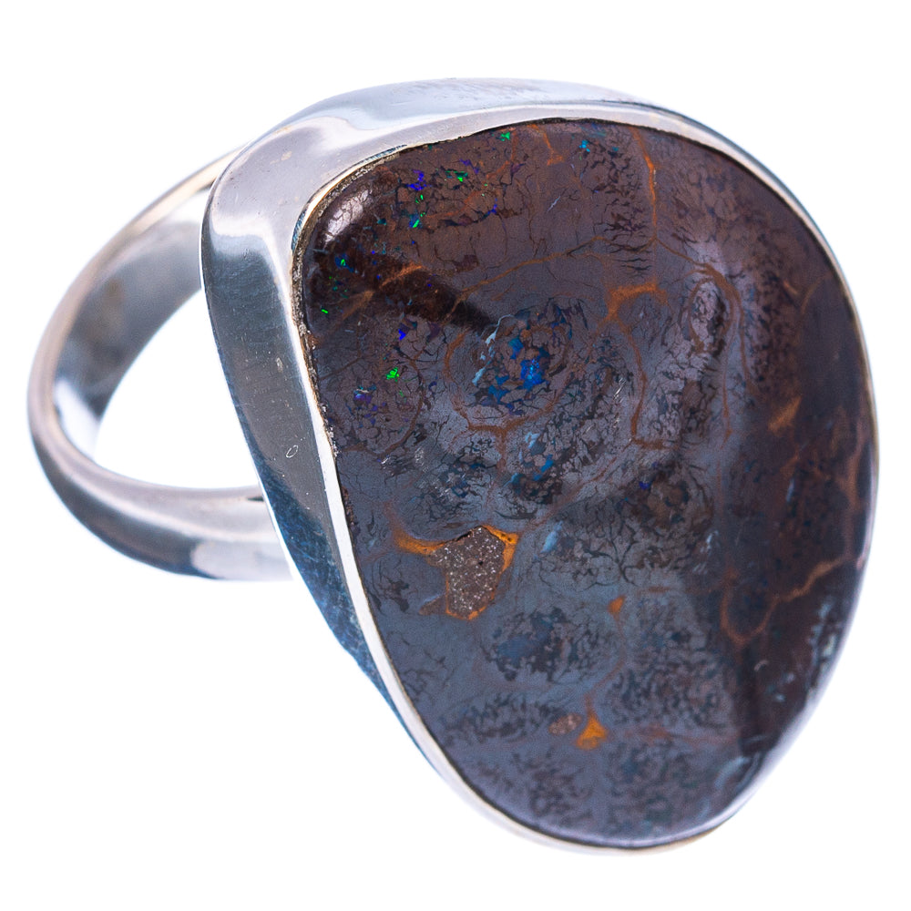 Premium Rare Boulder Opal Ring Size 8 (.925 Sterling Silver)