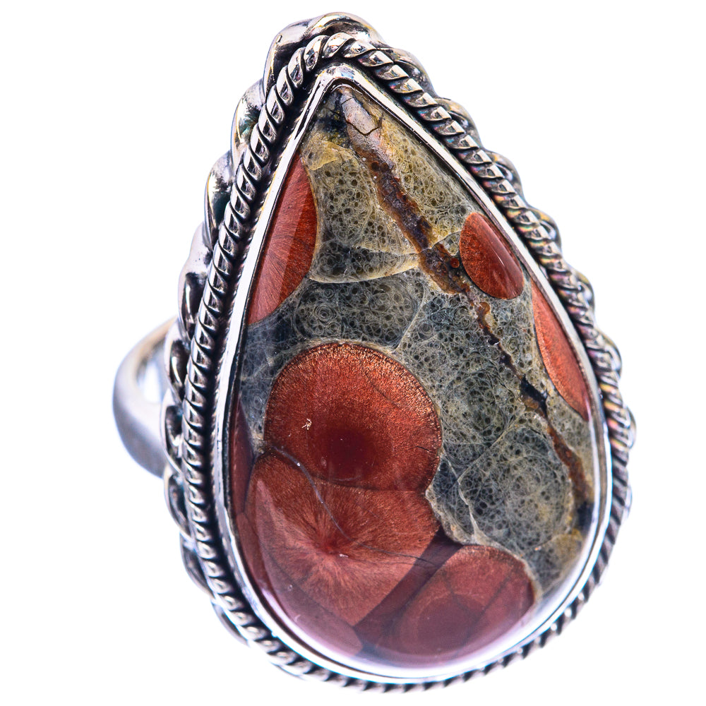 Large Poppy Jasper Ring Size 8.25 (925 Sterling Silver) R142340