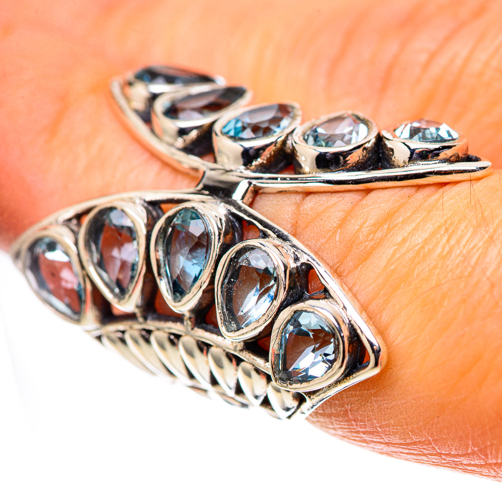 Large Blue Topaz 925 Sterling Silver Ring Size 5.75 (925 Sterling Silver) RING139663