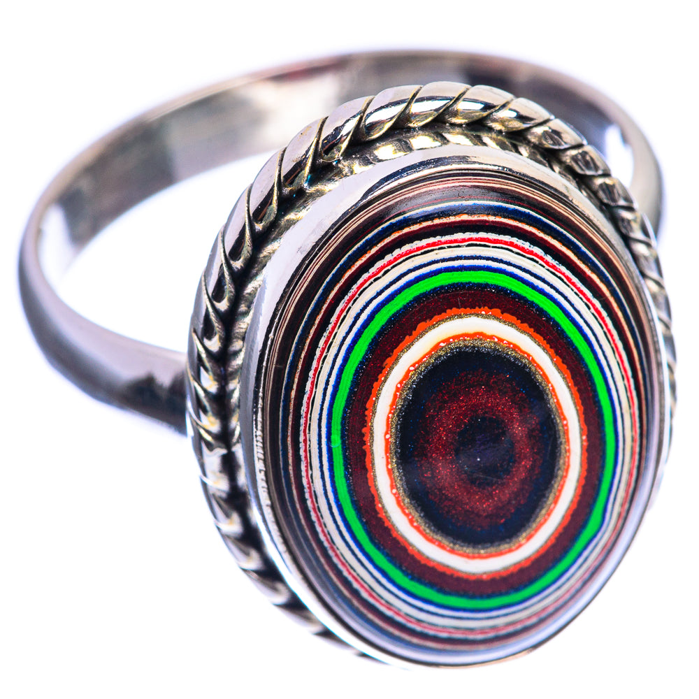 Fordite 925 Sterling Silver Ring Size 10