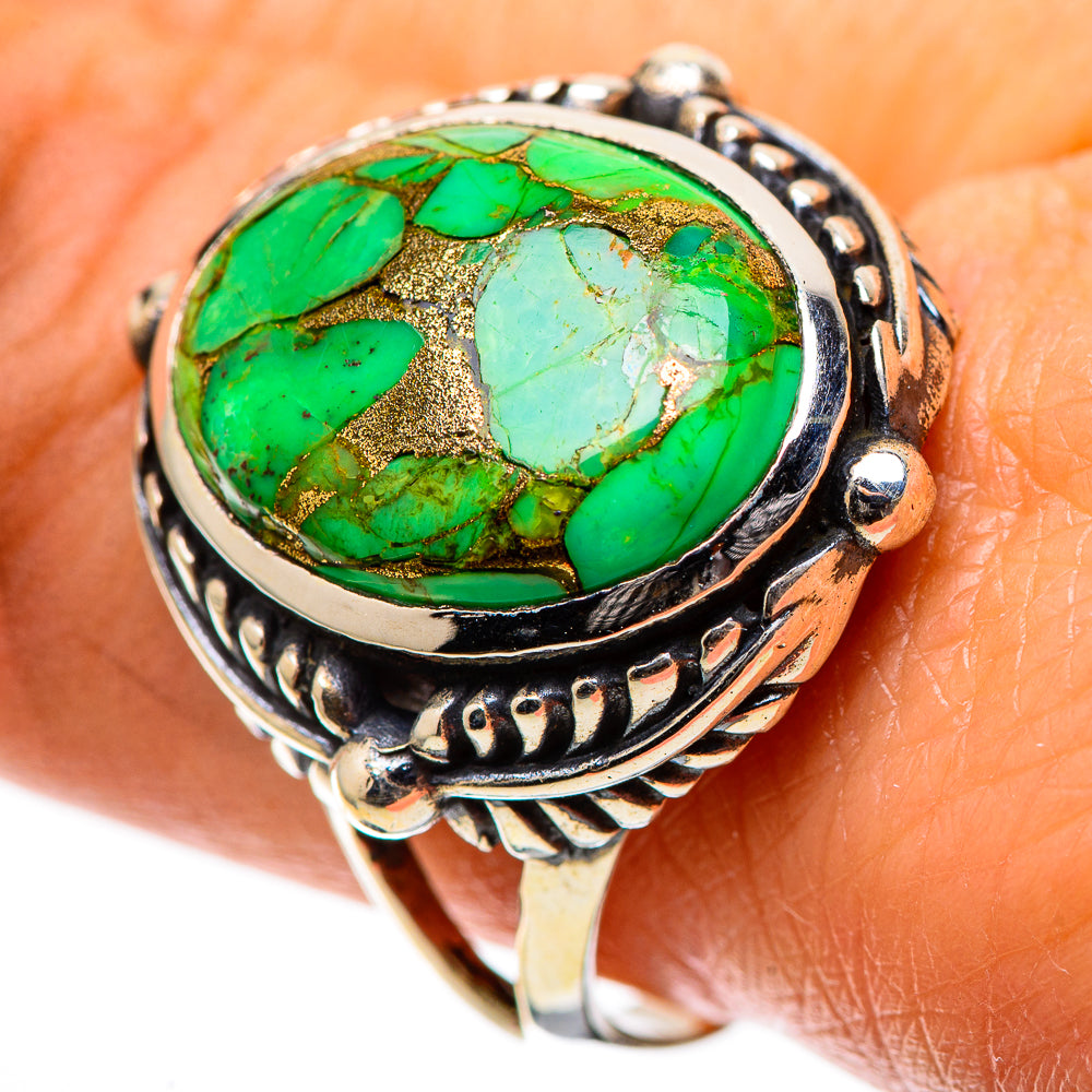 Green Copper Composite Turquoise Ring Size 10 (925 Sterling Silver) RING138823