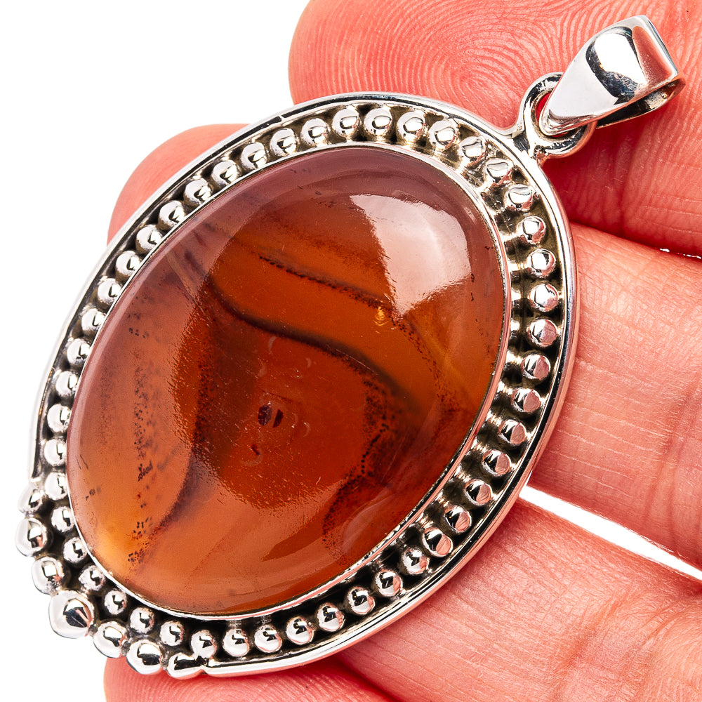 Premium Montana Agate Pendant 2" (.925 Sterling Silver)