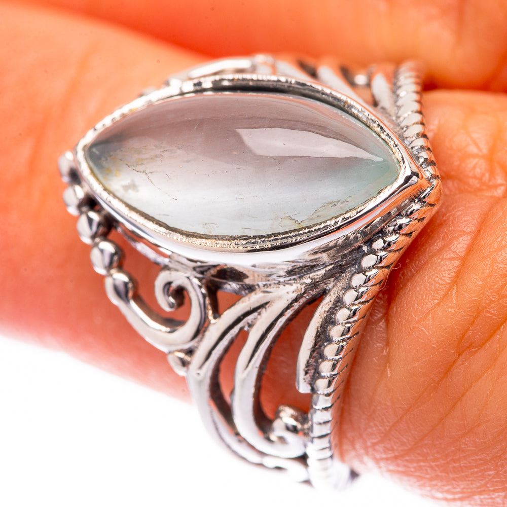 Natural Aquamarine Ring Size 7.25 (925 Sterling Silver) R140478